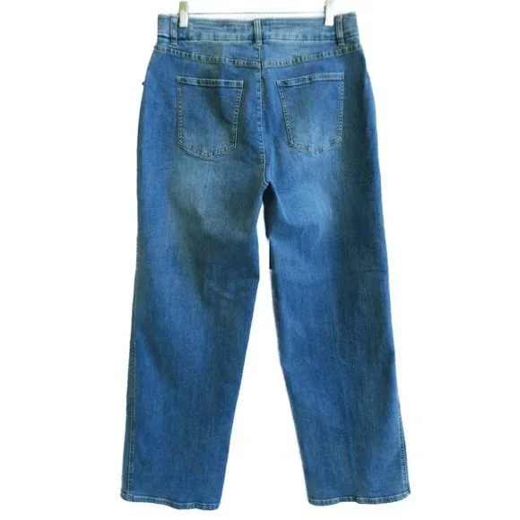 NEW Vintage Y2K Retro Denim Stretch Jeans High Rise Elastic Waist Extenders 10